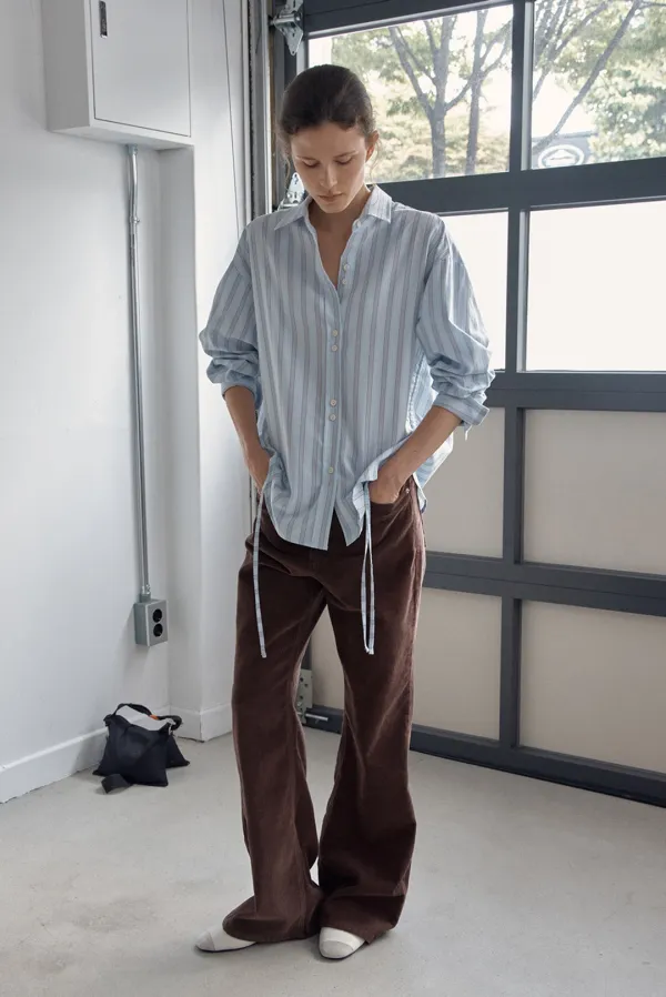 corduroy bootscut pants - brown