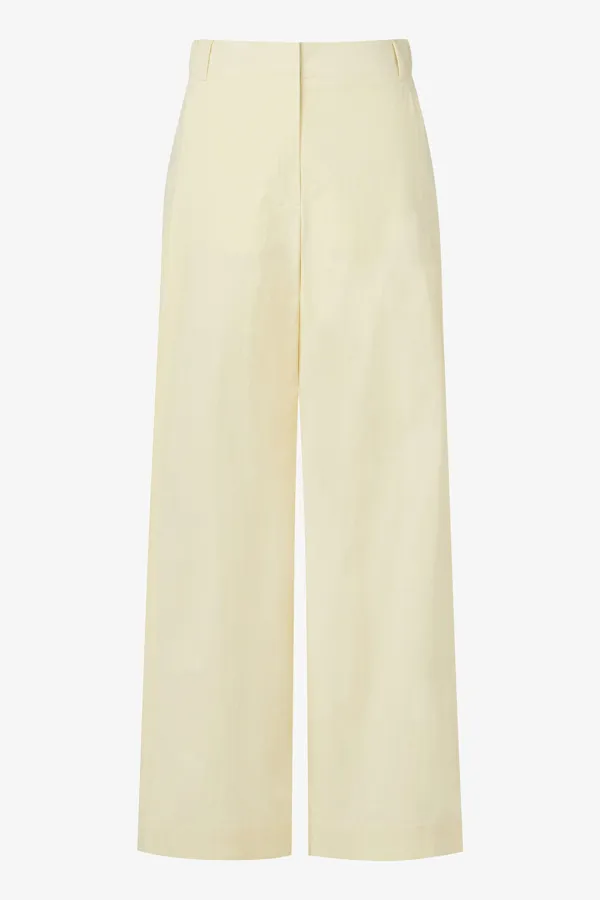 [1st Re-order] Back Banding Rayon Pants, Light Yellow