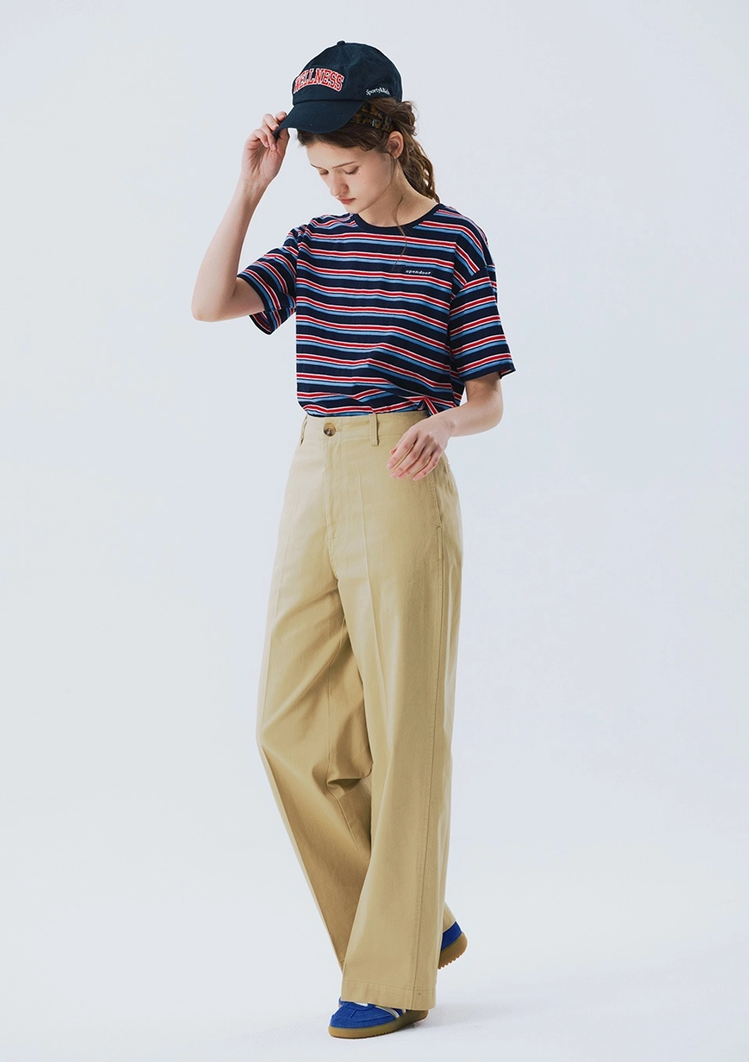 오픈도어 [5월 26일 순차배송] stripe half top navy 상품 이미지 2