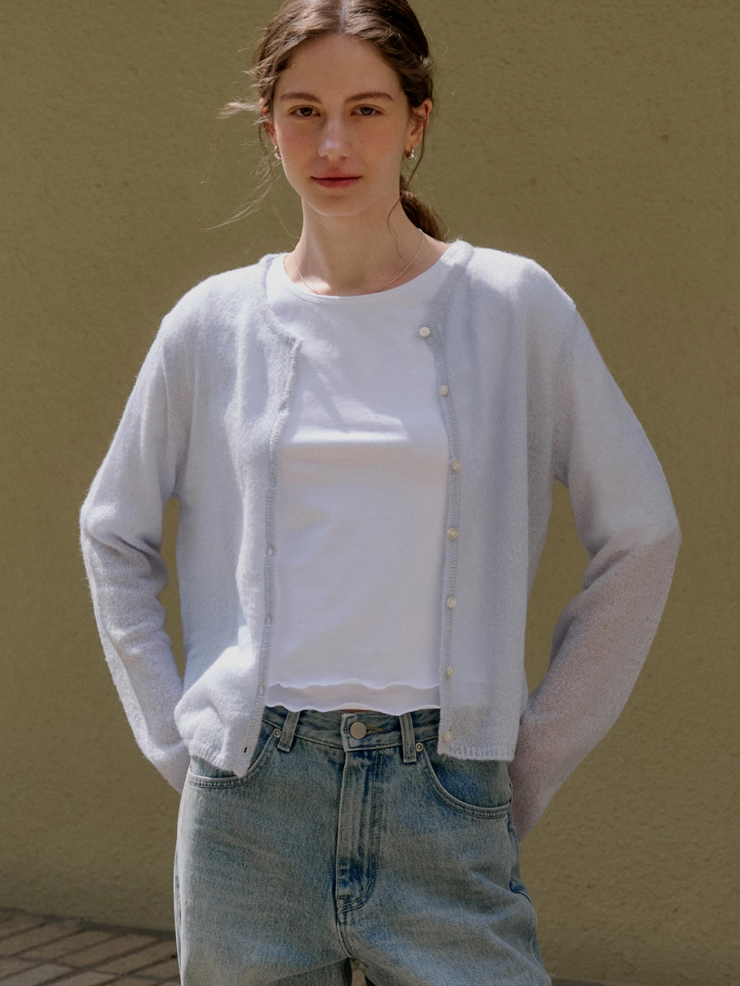 아워코모스 comos 1426 frill-line T-shirt (ivory) 상품 이미지 2