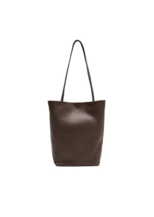 Leather tote bag, Dark brown