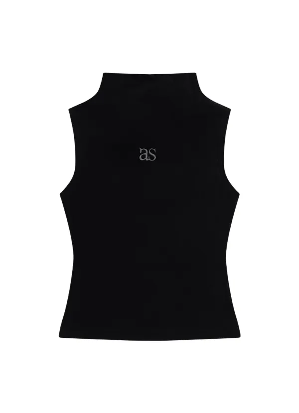 HUSH HIGH-NECK SLEEVELESS / BLACK