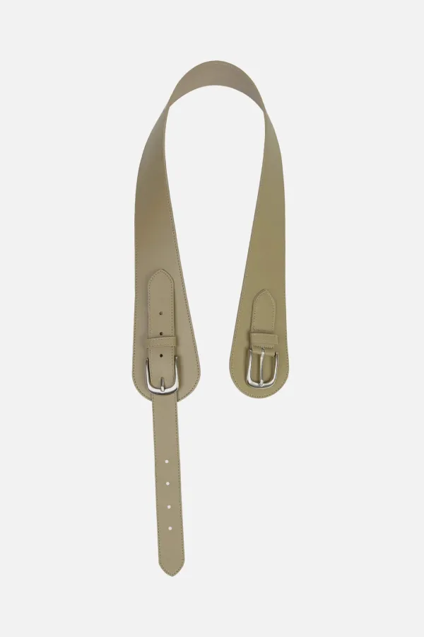 Buckle Curve Belt _ Khaki