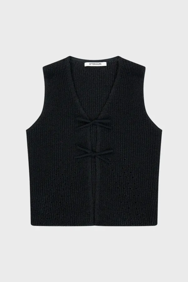 PUNCHED KNIT VEST (BLACK)