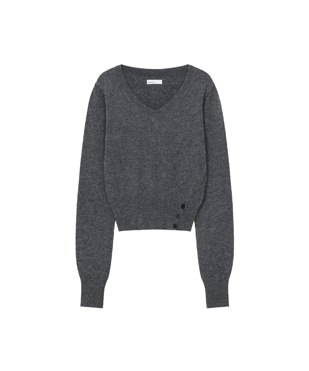 미세키서울 Vneck slit button knit CHARCOAL 상품 이미지 3