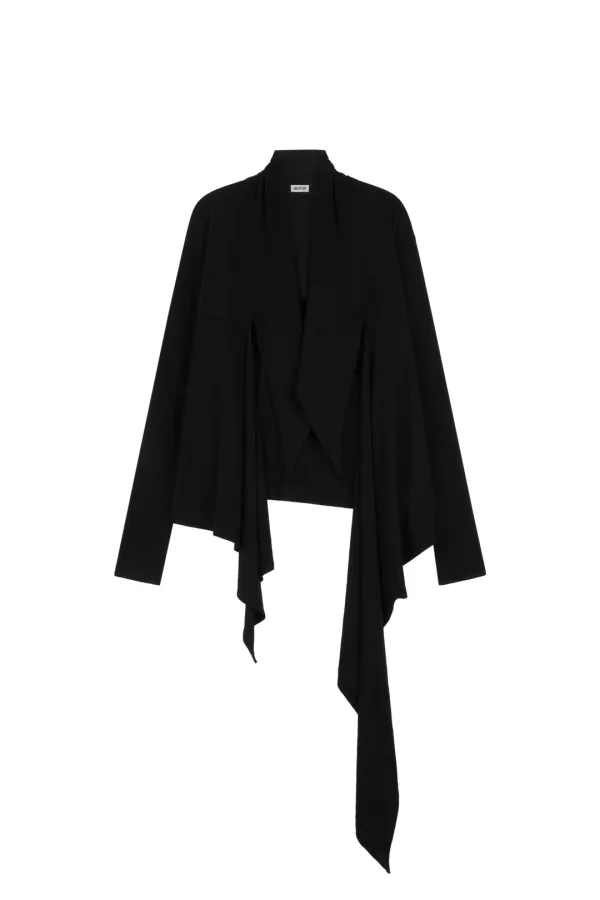 UNBAL SHAWL CARDIGAN (BLACK)
