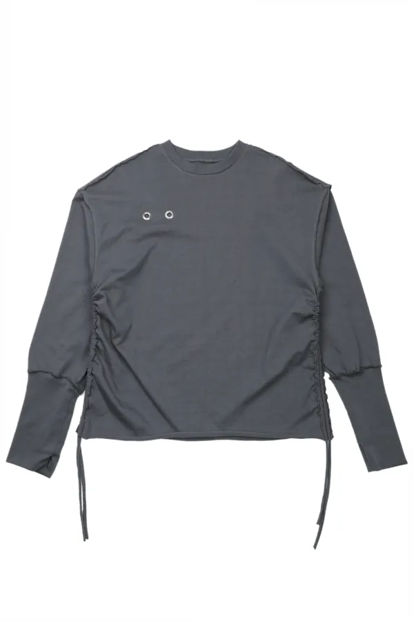 EYELET SWEATSHIRT - CHARCOAL
