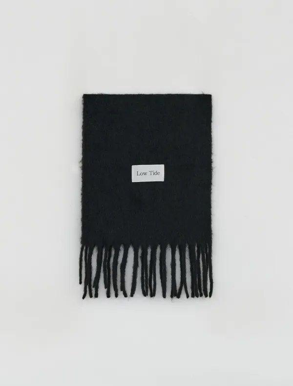 [2nd REORDER] LOWTIDE BIG LABEL MUFFLER [BLACK]