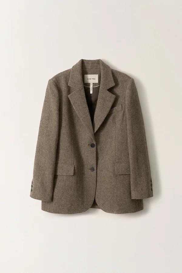 탁 클래식 테일러드 울 자켓 (Brown)