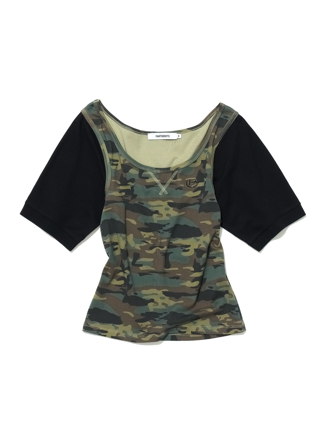 파르티멘토 [WOMEN] SCOOP-NECK BAT SLEEVE TOP_CAMOUFLAGE 상품 이미지 1