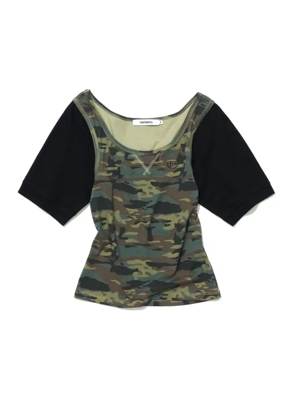 [WOMEN] SCOOP-NECK BAT SLEEVE TOP_CAMOUFLAGE