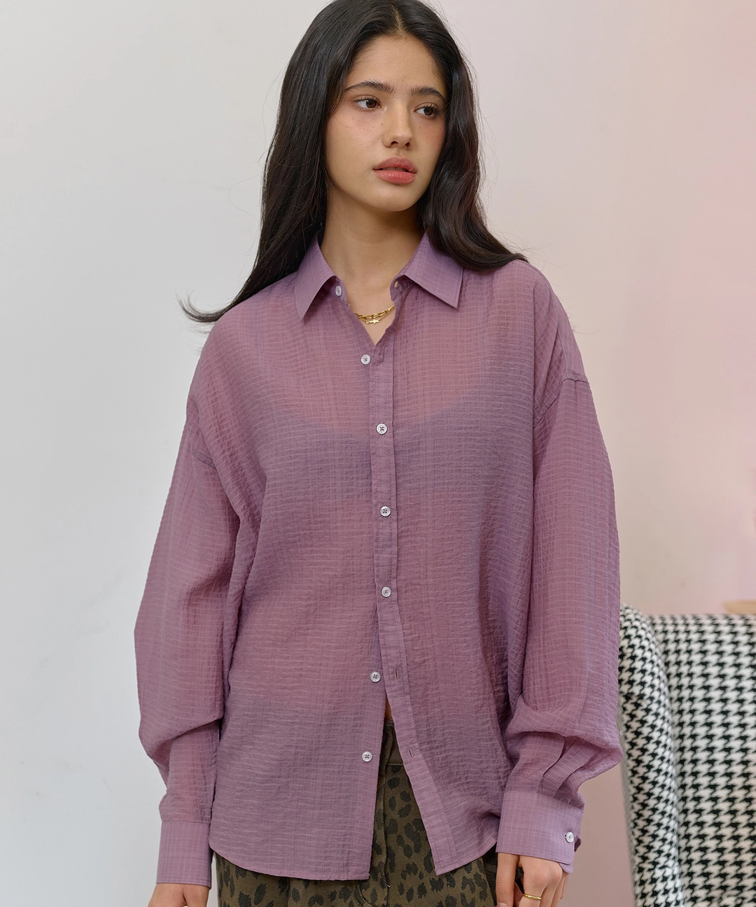 비터셀즈 Bonnie Check Shirt-Purple 상품 이미지 2