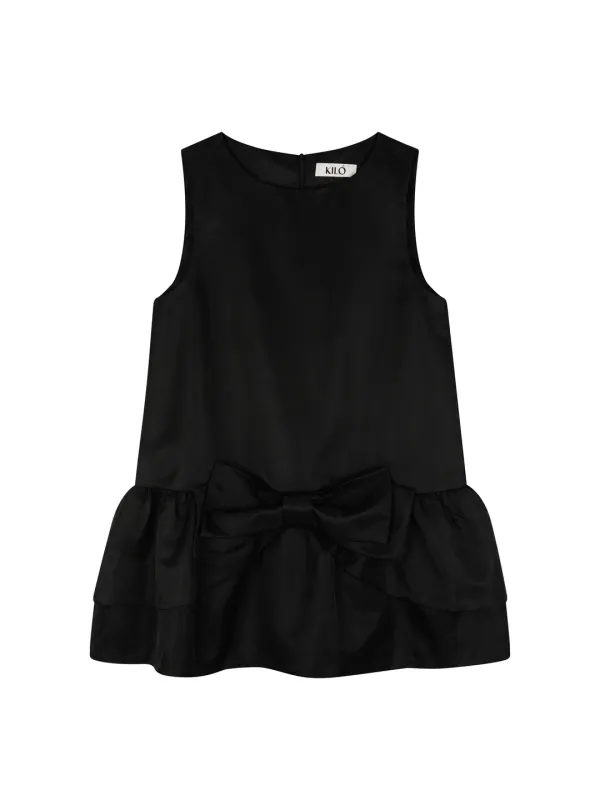 (1차 재입고) FLARED RIBBON DRESS (BLACK)