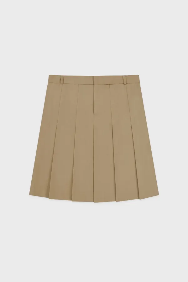 [츠키 착용] Sinoon Pleated Midi Skirt (Beige)