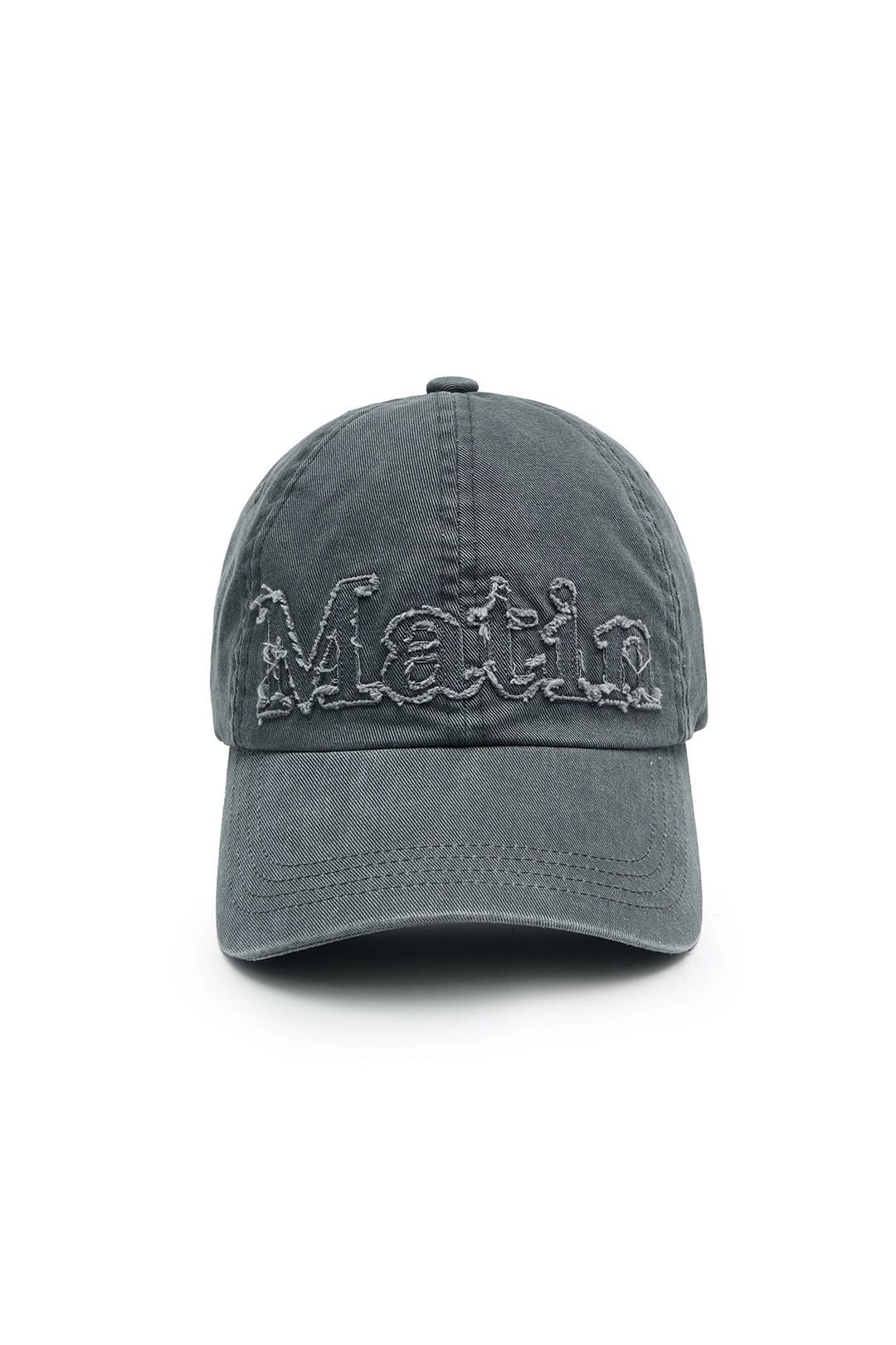 마뗑킴 ROUGH CUT APPLIQUE BALL CAP IN GREY 상품 이미지 1