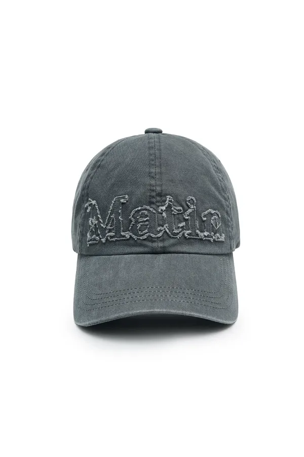 ROUGH CUT APPLIQUE BALL CAP IN GREY