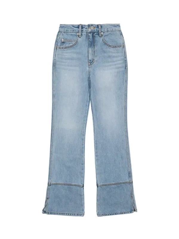 SEMI BOOT-CUT DENIM PANTS (LIGHT BLUE)