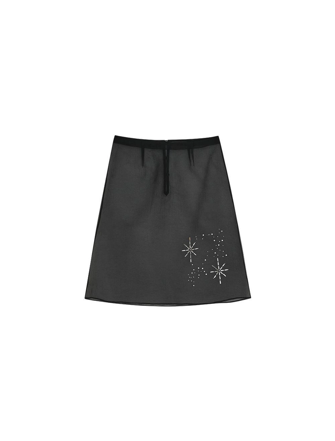 솔티페블 GLITTERING GEM OGANZA SKIRT [BLACK] 상품 이미지 2