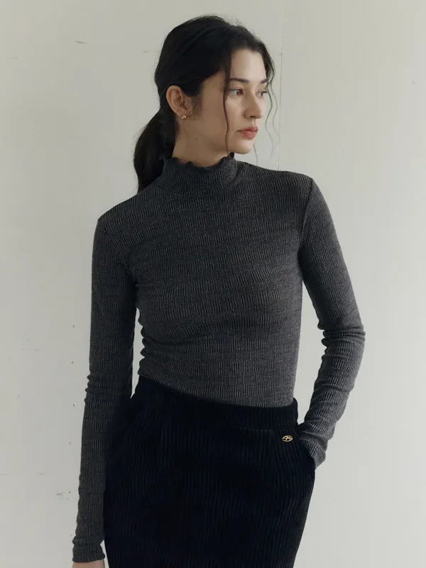 High Neck Slim T-Shirts_3color