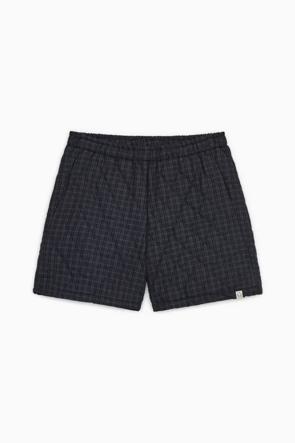 [10/6 SOON] CHECK QUILTED BANDING SHORTS, NAVY CHECK