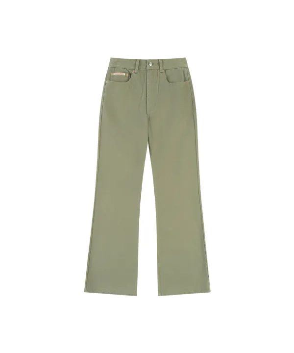 P3282 워시드 스트레이트 팬츠_Light khaki
