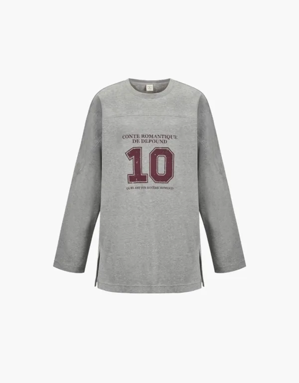 (10th) stitch point graphic t-shirt - melange grey