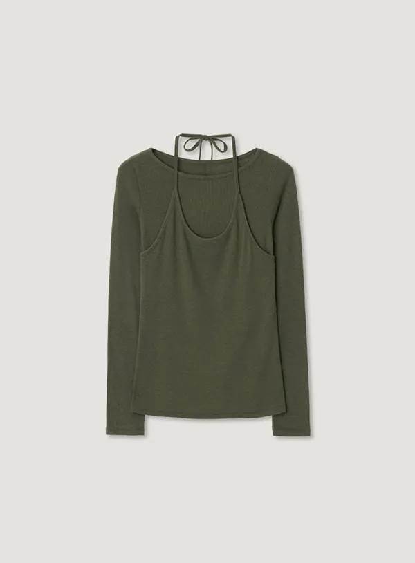 YARO HALTER TEE_KHAKI