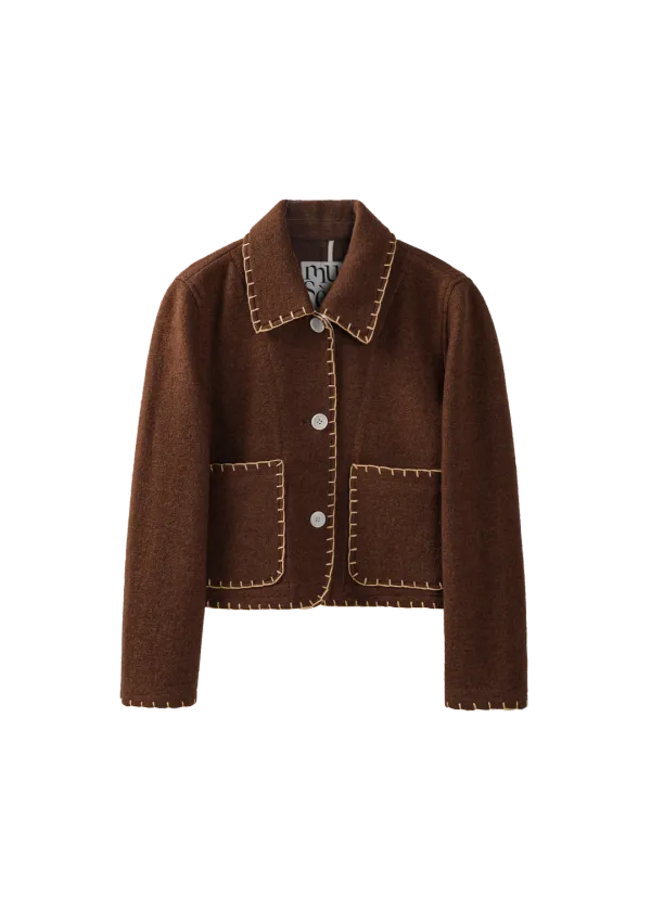 Mused Hand Stitch Jacket - Brown