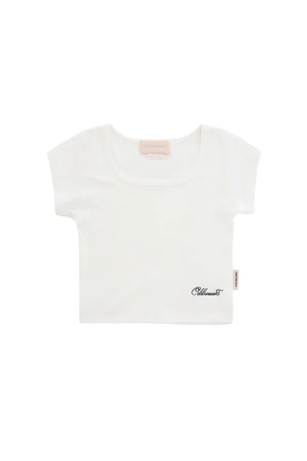 MONO SQUARE NECK T-SHIRTS WHITE