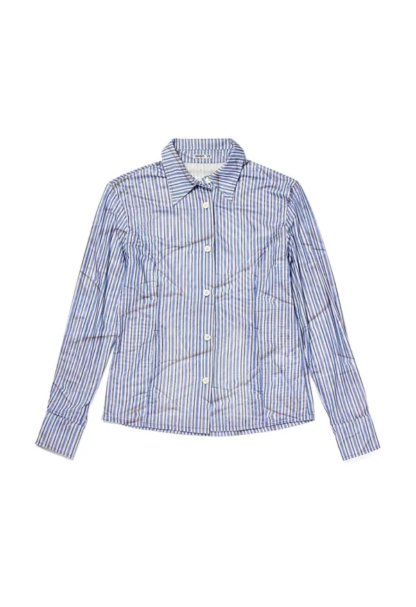 DOUBLE MESH PRINT SHIRTS, BLUE