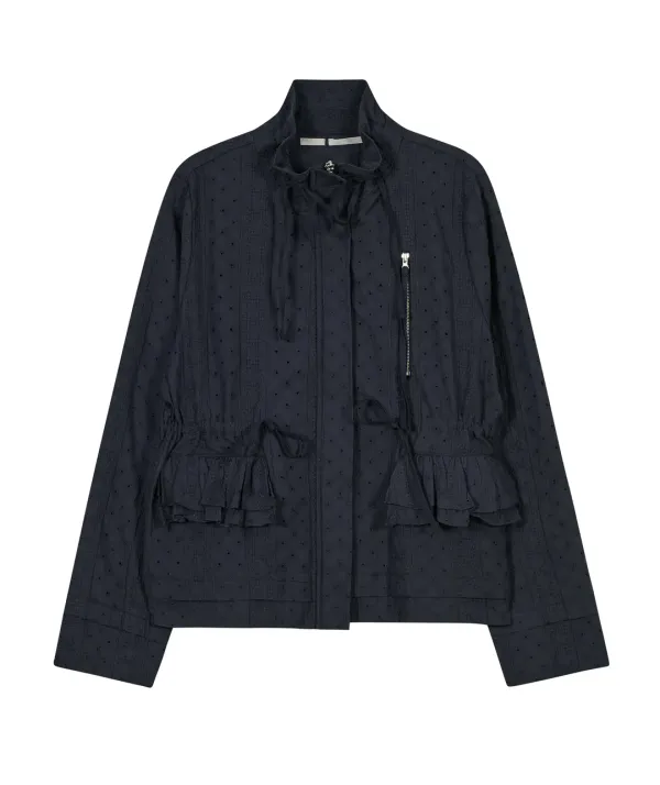 String Trimmed Lace Jacket [Navy]