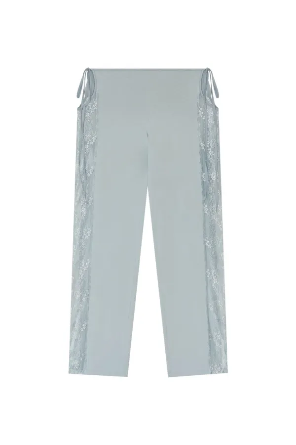 LACE PANEL TIE-UP PANTS (LIGHT BLUE)