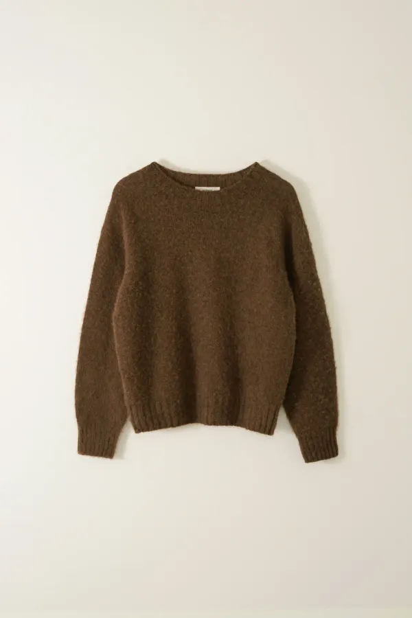 WHOLEGARMENT RAGLAN KNIT_BROWN