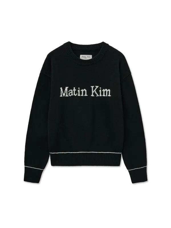 COLOR TRIM LINE LOGO PULLOVER IN BLACK