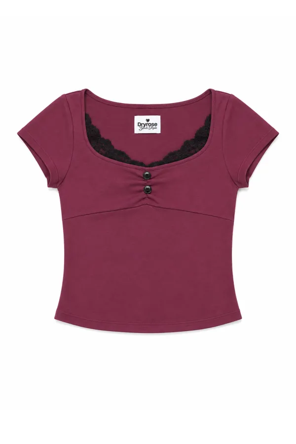 ELISE LACE TOP (WINE)