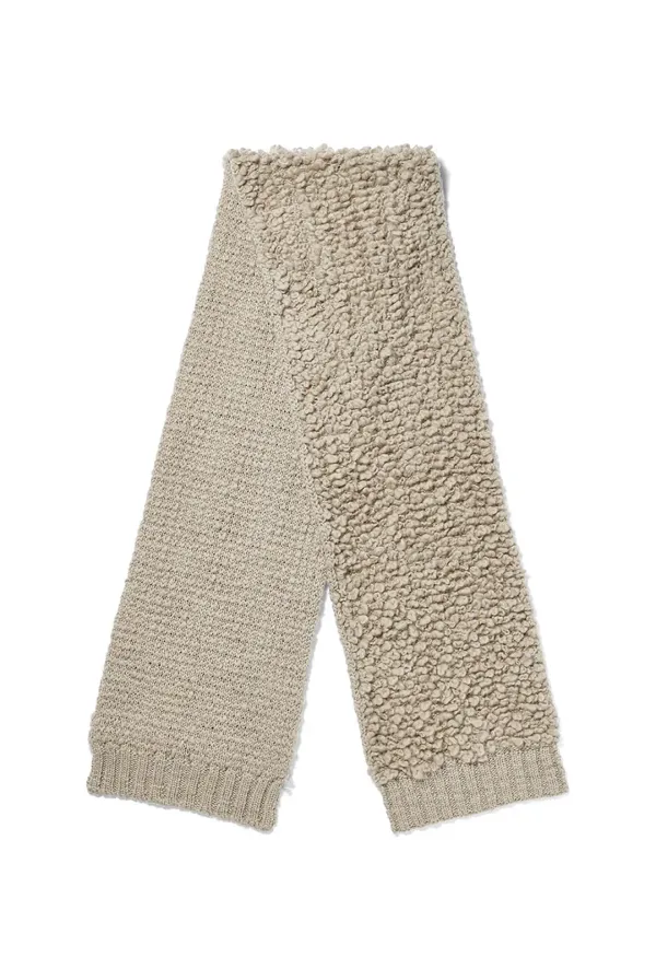 LOOPY SLOT KNIT SCARF, KHAKI BEIGE