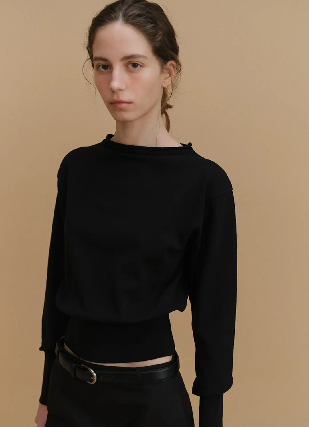 베이오드 Rolled neck knit_black 상품 이미지 1
