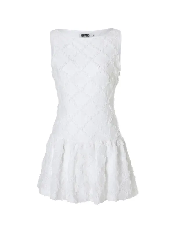 [Last one] LACE FRILL MINI DRESS_WHITE