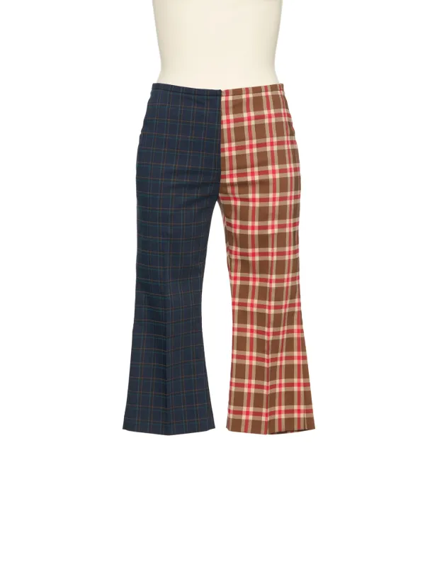 PS26 BEIGE CHECK COLORBLOCK CAPRI PANTS