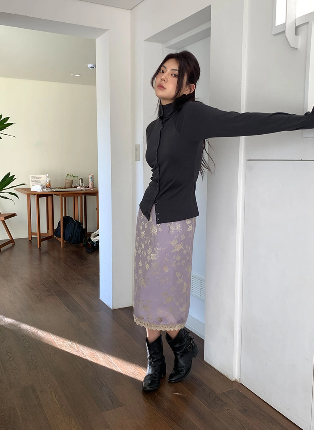 루루서울 Gemma Button Top (Charcoal) 상품 이미지 2