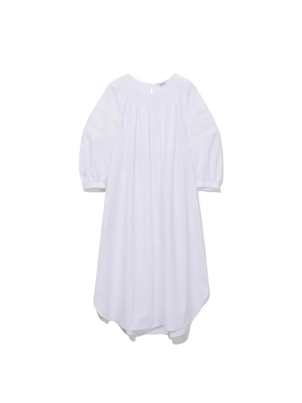 Rosie Pintuck Dress White_F262OP06