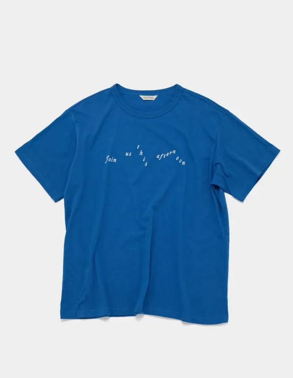 [ 재입고 없음 ] \'Join us this afternoon\' Word Tee (Blue)