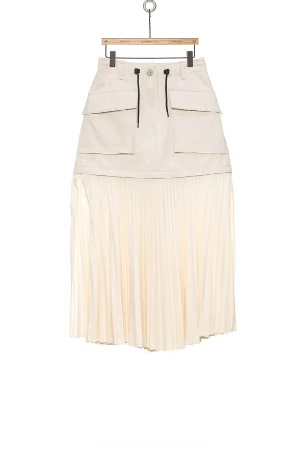 SS25 IVORY DETACHABLE PLEATED SKRIT