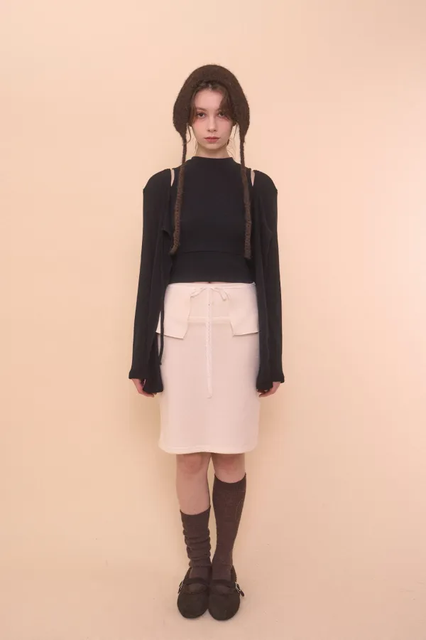 Boucle wrap skirt