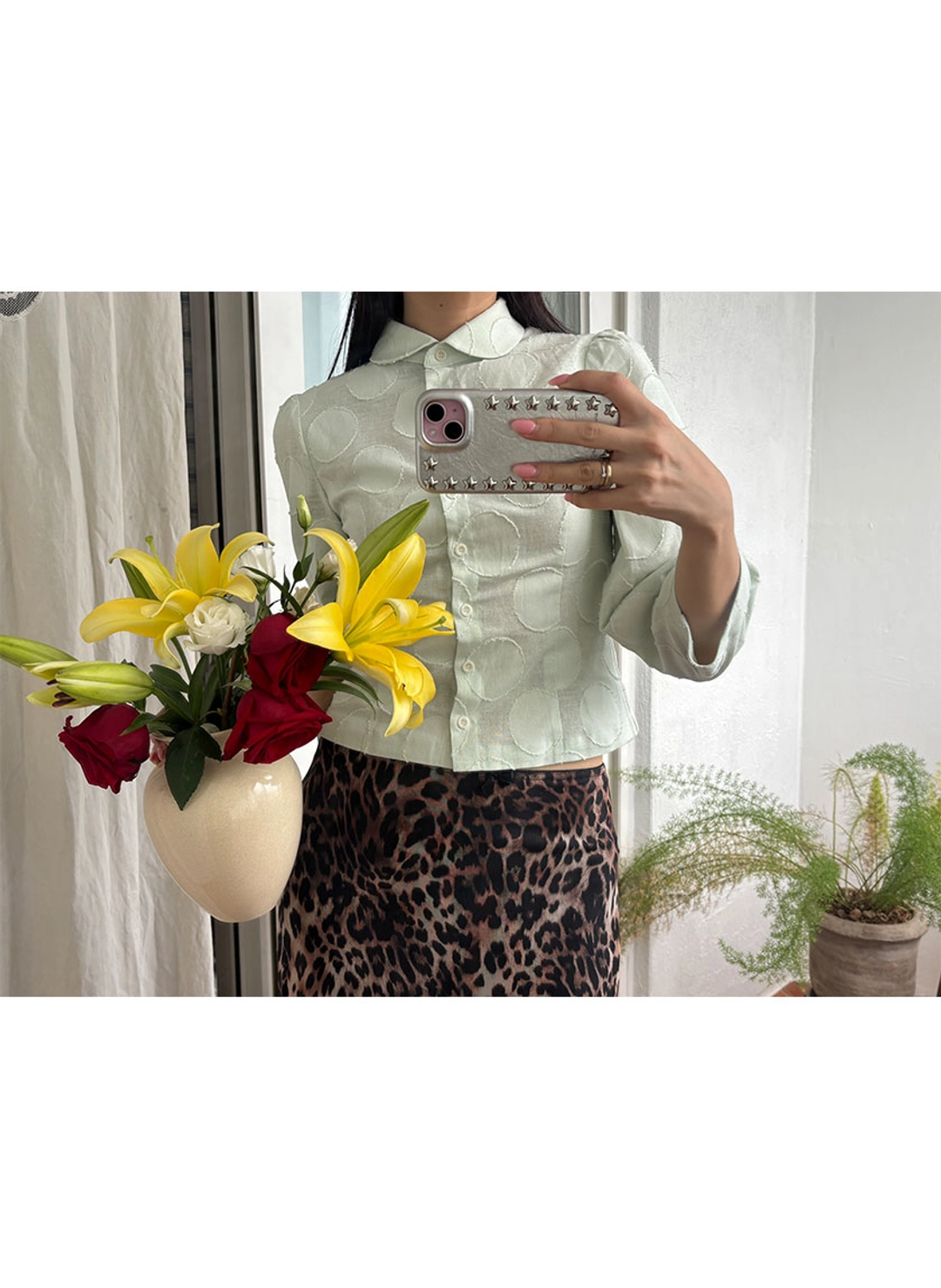 루루서울 Harper Dot Shirt (Mint) 상품 이미지 2