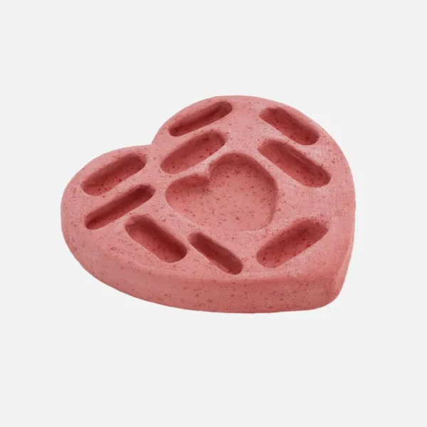 ceramic heart holder-matte pink