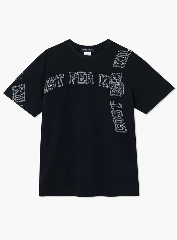 ALL OVER LETTERING S/S TEE-BLACK