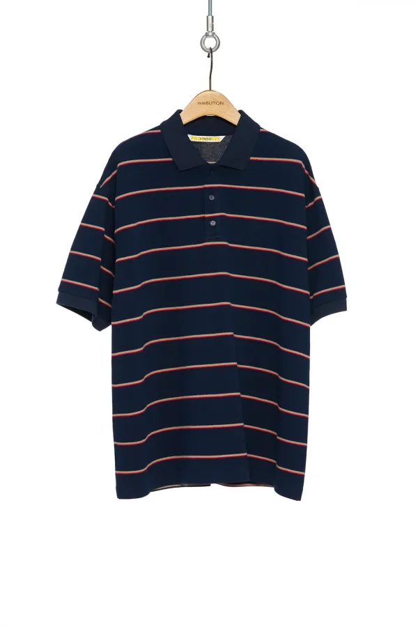 PF25 NAVY STRIPE PIQUE TOP