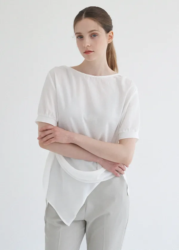  [44-120]  River Drape Blouse  리버 드레이프 블라우스 (여름-하객룩-격식룩-행사룩-유니크-데일리룩-데이트룩-출근룩-페미닌-보트넥-드레이프-자체제작) 