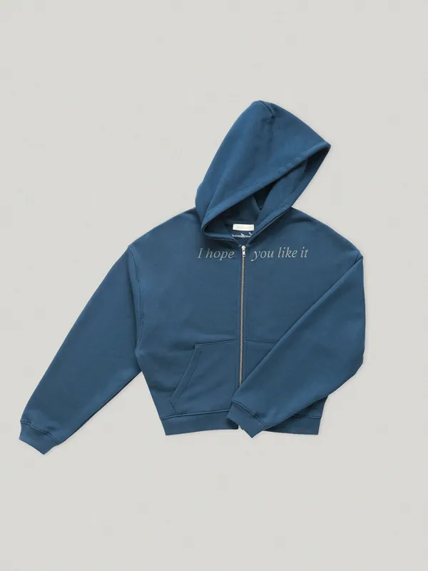 Hope Hooded Zip Up Blue